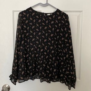 Black Floral Blouse